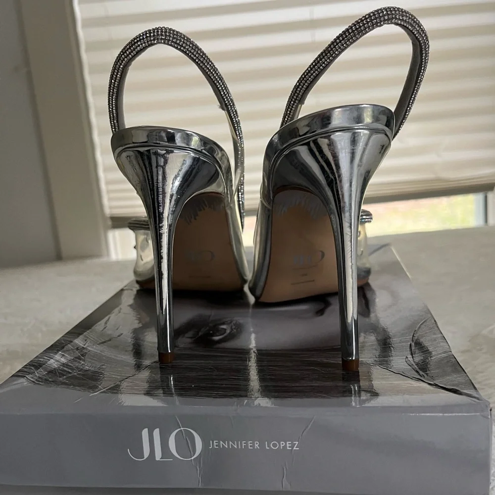 Jennifer Lopez Felina Lucite sling back heels